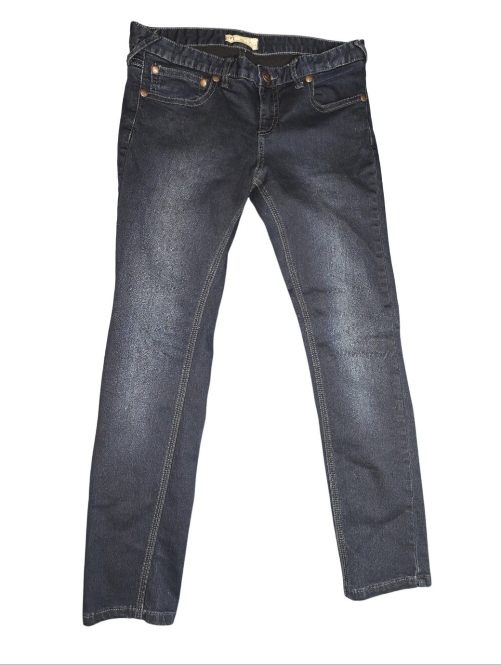 Free People Women’s Dark Blue Slim Straight Jeans - Picture 2 of 5